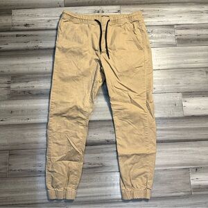 Denizen men’s tan khaki jogger pants size large drawstring waist and pockets